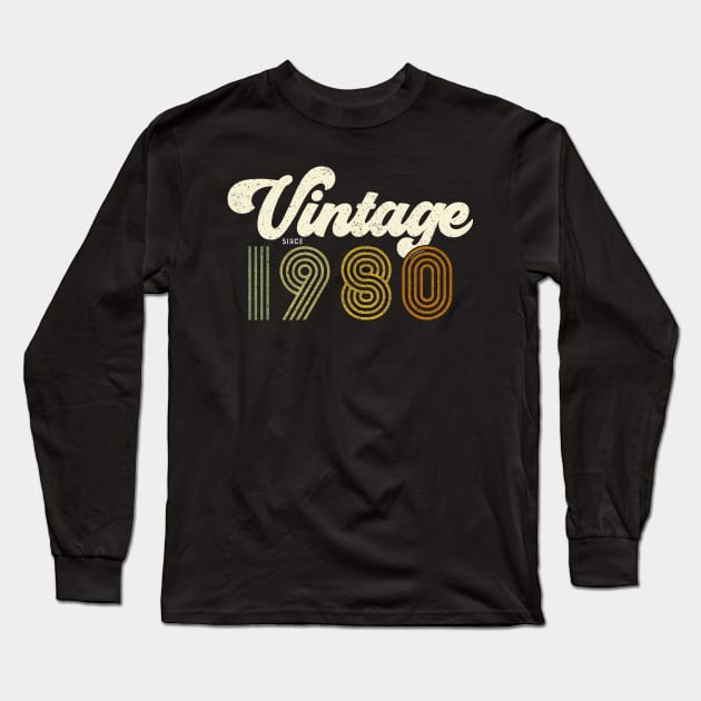 Vintage since 1980 - Cool Retro 40th birthday gift 2020 Long Sleeve T-Shirt by Shirtbubble